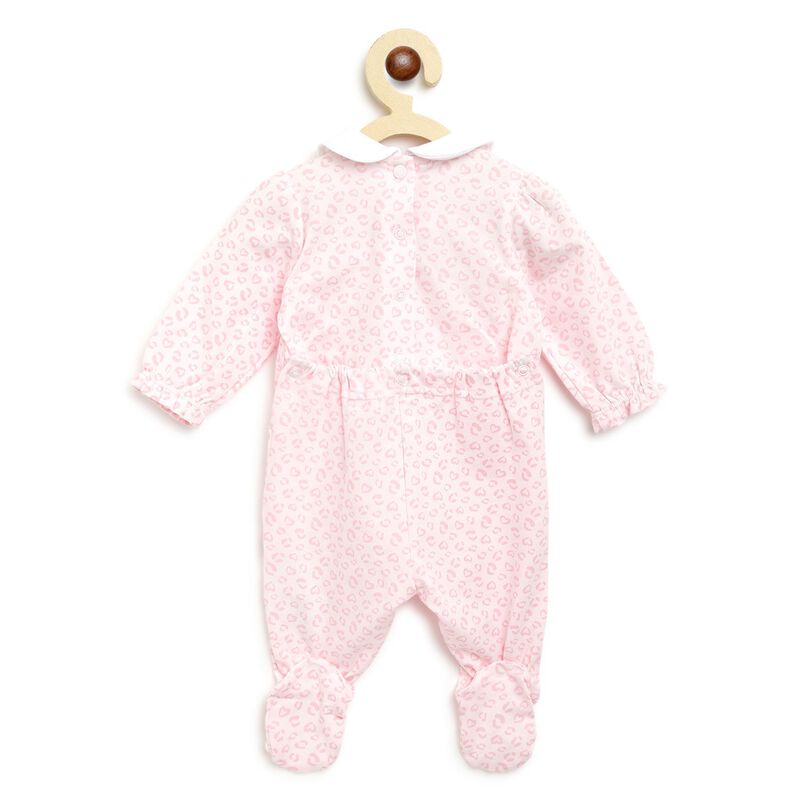 Girls Light Pink Nappy Opening Babysuit image number null